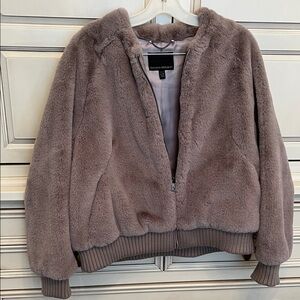 Banana Republic Women's Faux Fur Jacket - Taupe